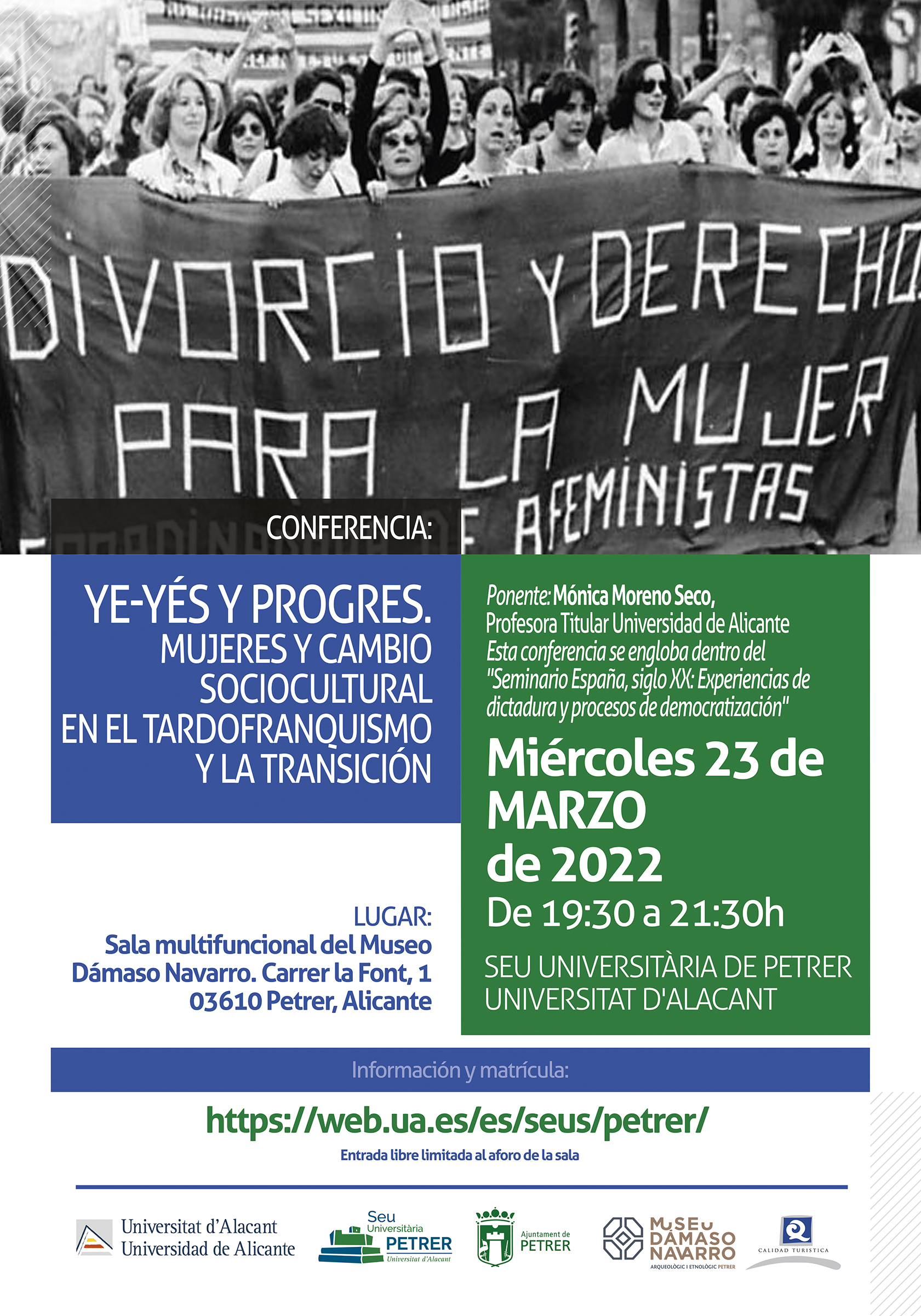 2022-03-23 - Conferència - Ye-yés y progres. Mujeres y cambio sociocultural en el tardofranquismo y la Transición