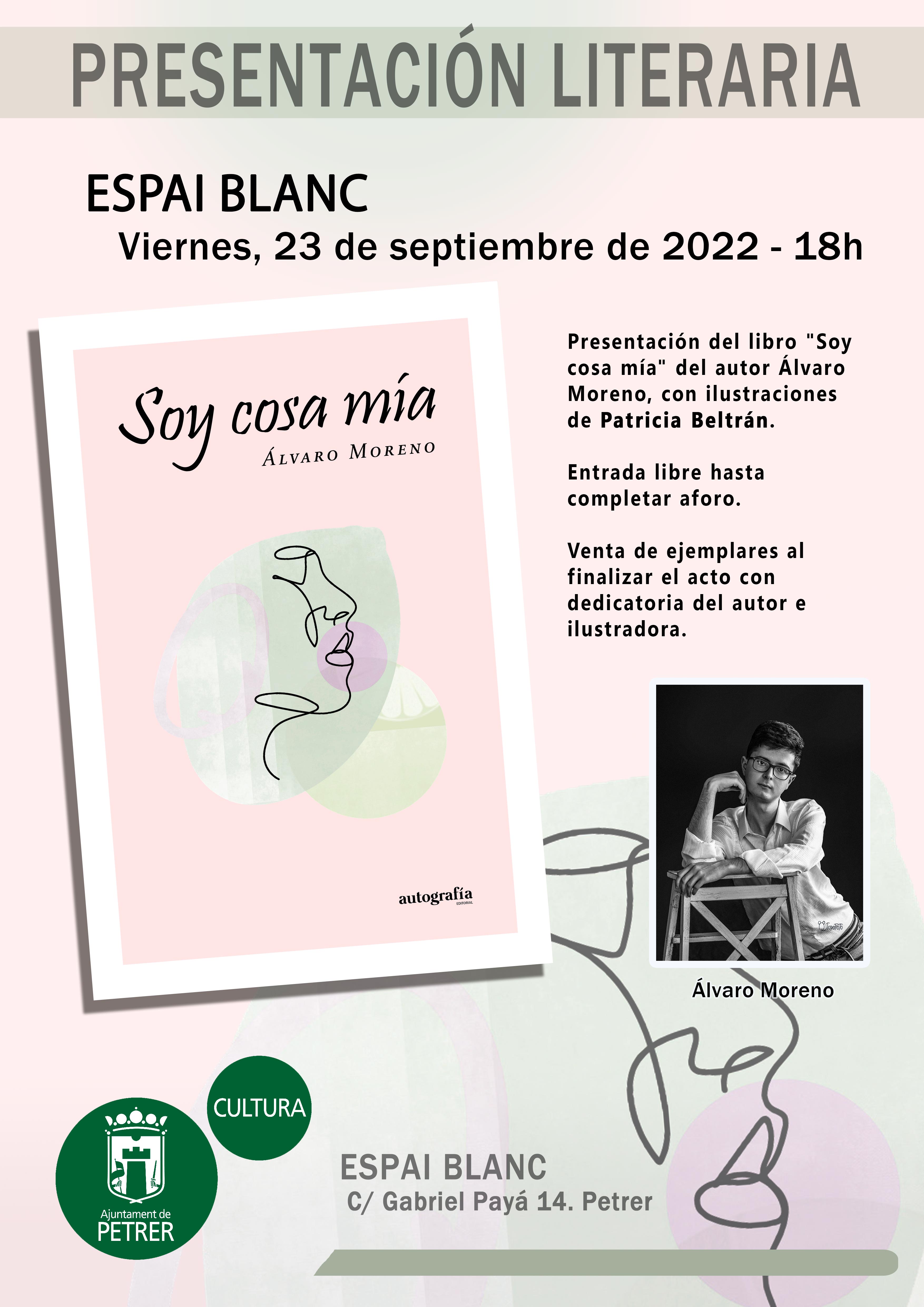 2022-09-23 - Presentació literària - Álvaro Moreno - Soy cosa mía