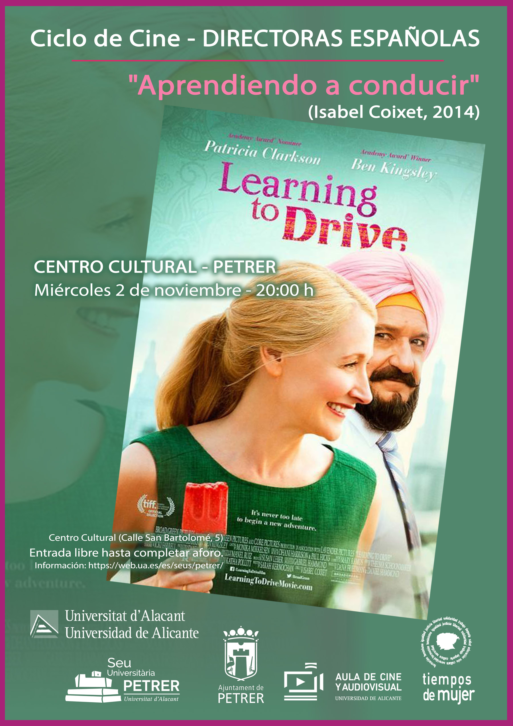 2022-11-02 - Cicle de Cine -  Directoras españolas - Aprendiendo a conducir (Isabel Coixet, 2014)