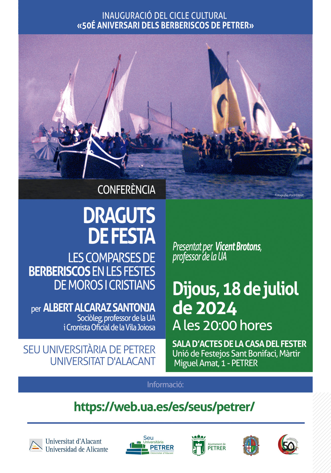 2024-07-18 - Conferencia - Draguts de festa "50é aniversari dels Berberiscos de Petrer"