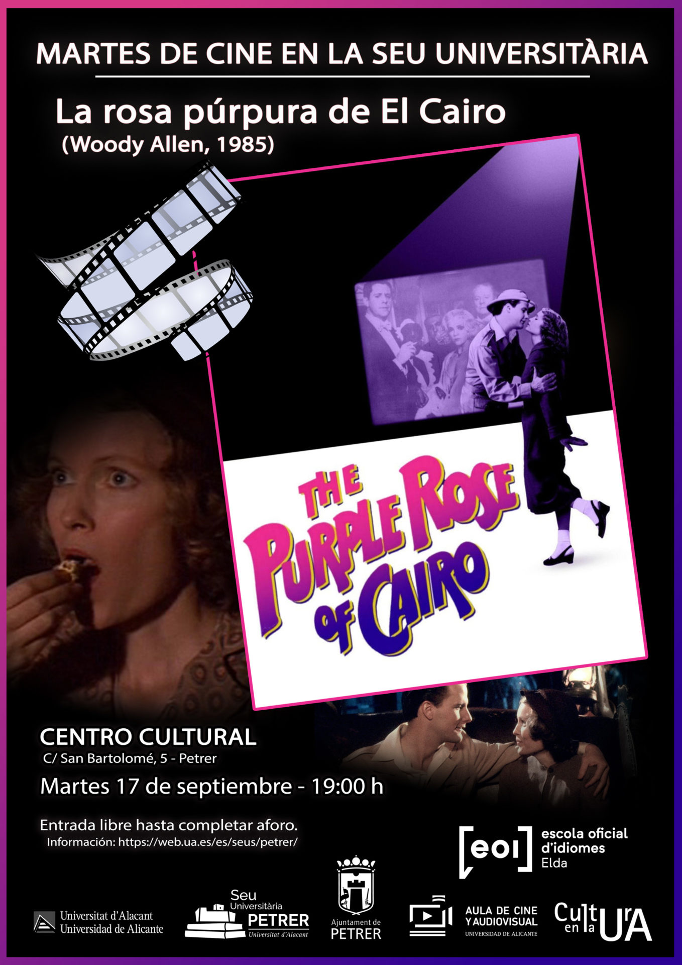 2024-09-17 - Martes de cine en la Seu Universitària - La rosa púrpura de El Cairo (Woody Allen, 1985)