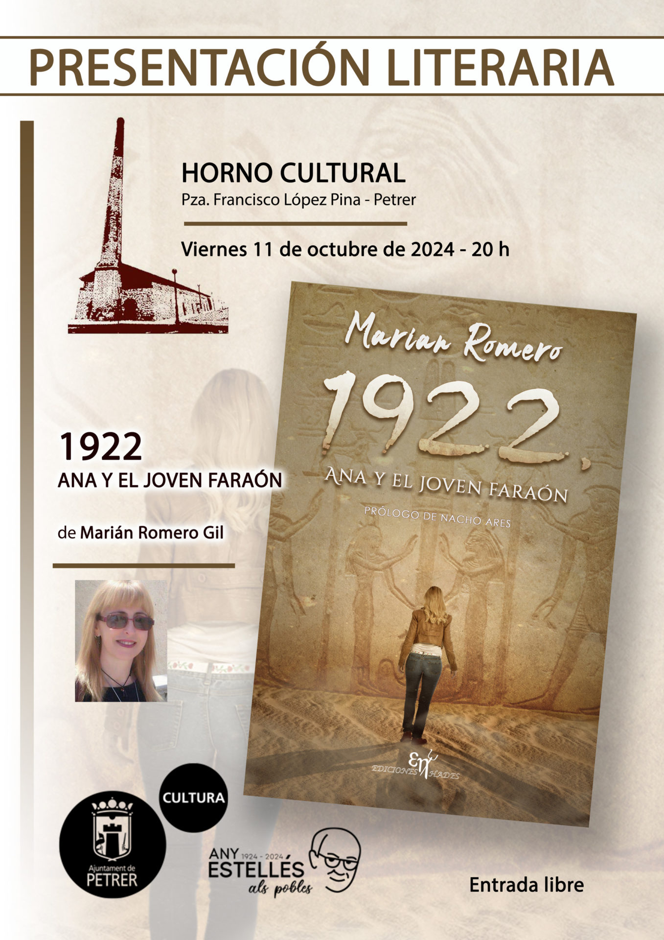 2024-10-11 - Presentación literaria - 1922 Ana y el joven faraón - De Marian Romero
