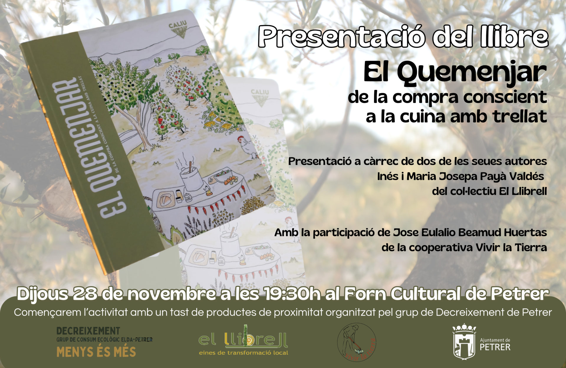 2024-11-28 - Presentación literaria - Elquemenjar, de la compra concient a la cuina amb trellat