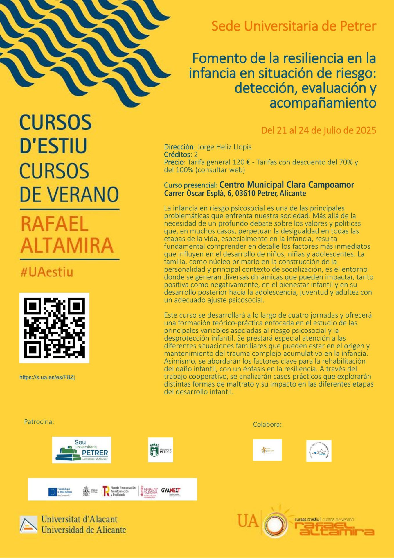 2025-07-21 - Curso de Verano - Fomento de la resiliencia en la infancia en situación de riesgo: detección, evaluación y acompañamiento