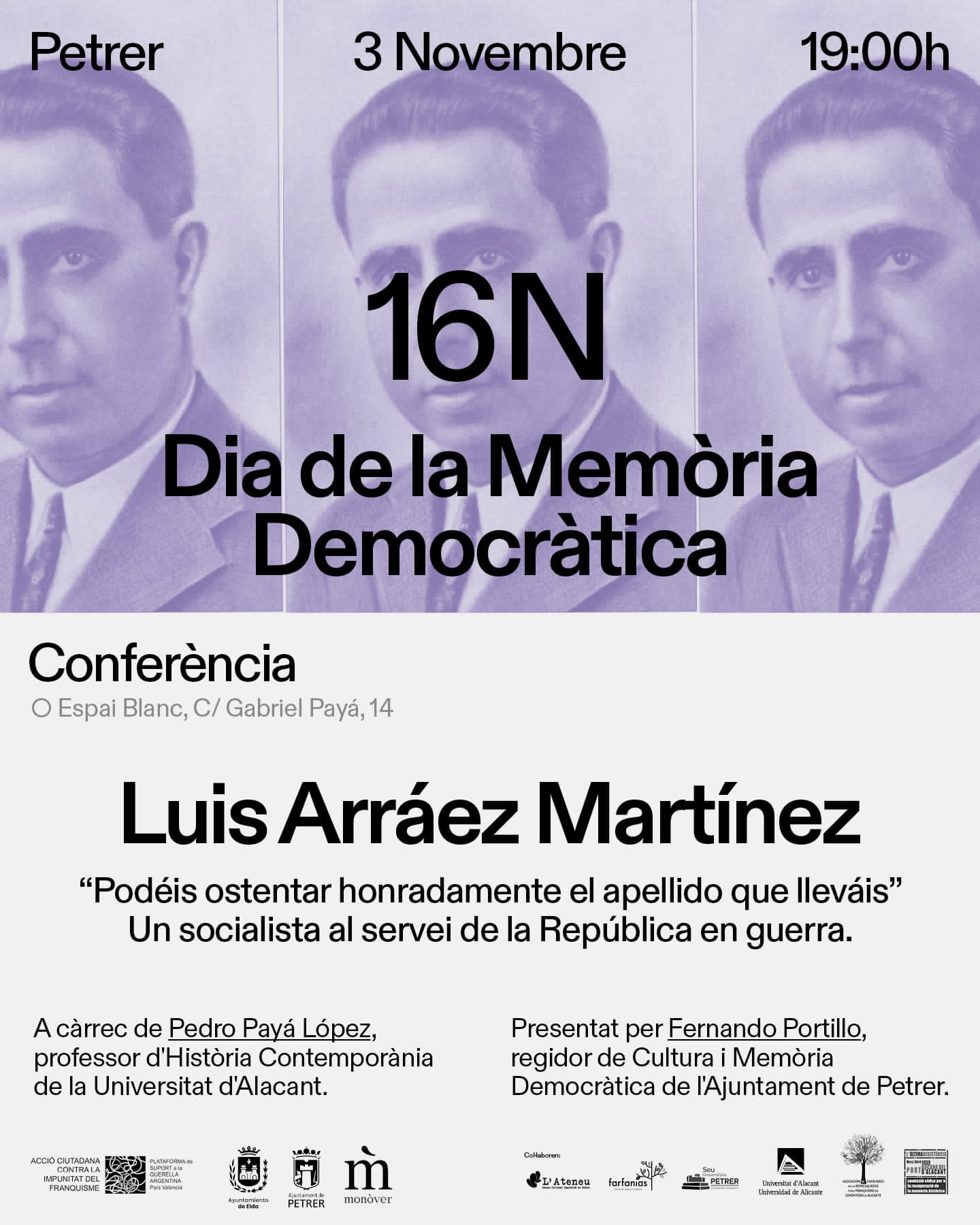2025-11-03 - Conferència - Luis Arráez - Podéis ostentar honradamente el apellido que lleváis