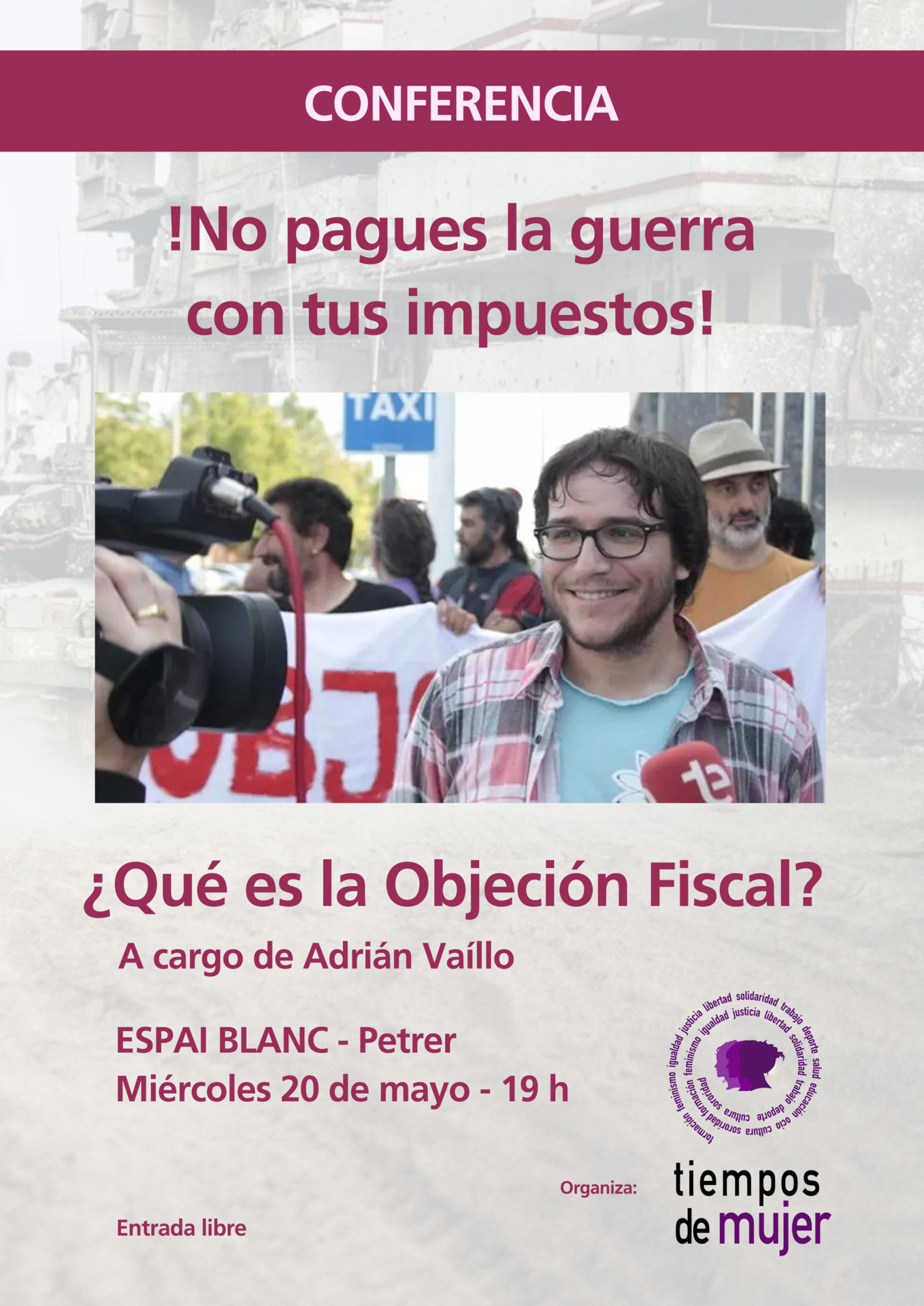 2026-05-20 - Conferencia - Adrián Vaíllo - ¡No pagues la guerra con tus impuestos! ¿Qué es la Objeción Fiscal?